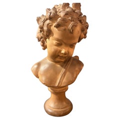 Busto de terracota de Baco del siglo XIX (mediados)