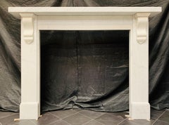 19th Century Mid Victorian Carrara Marble Corbel Fireplace Surround