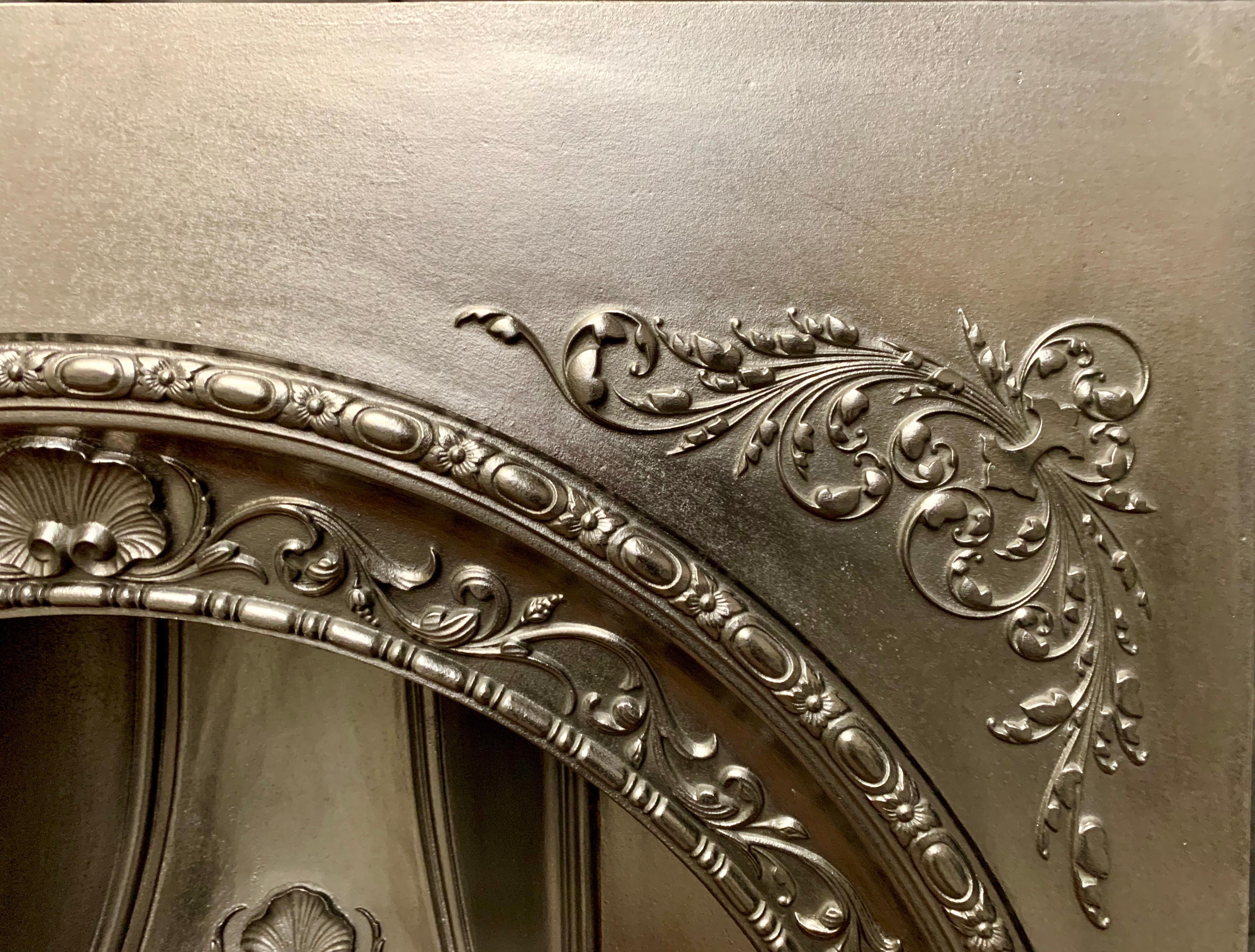 Scottish 19th Century Mid-Victorian Cast Iron Arched Fireplace Insert