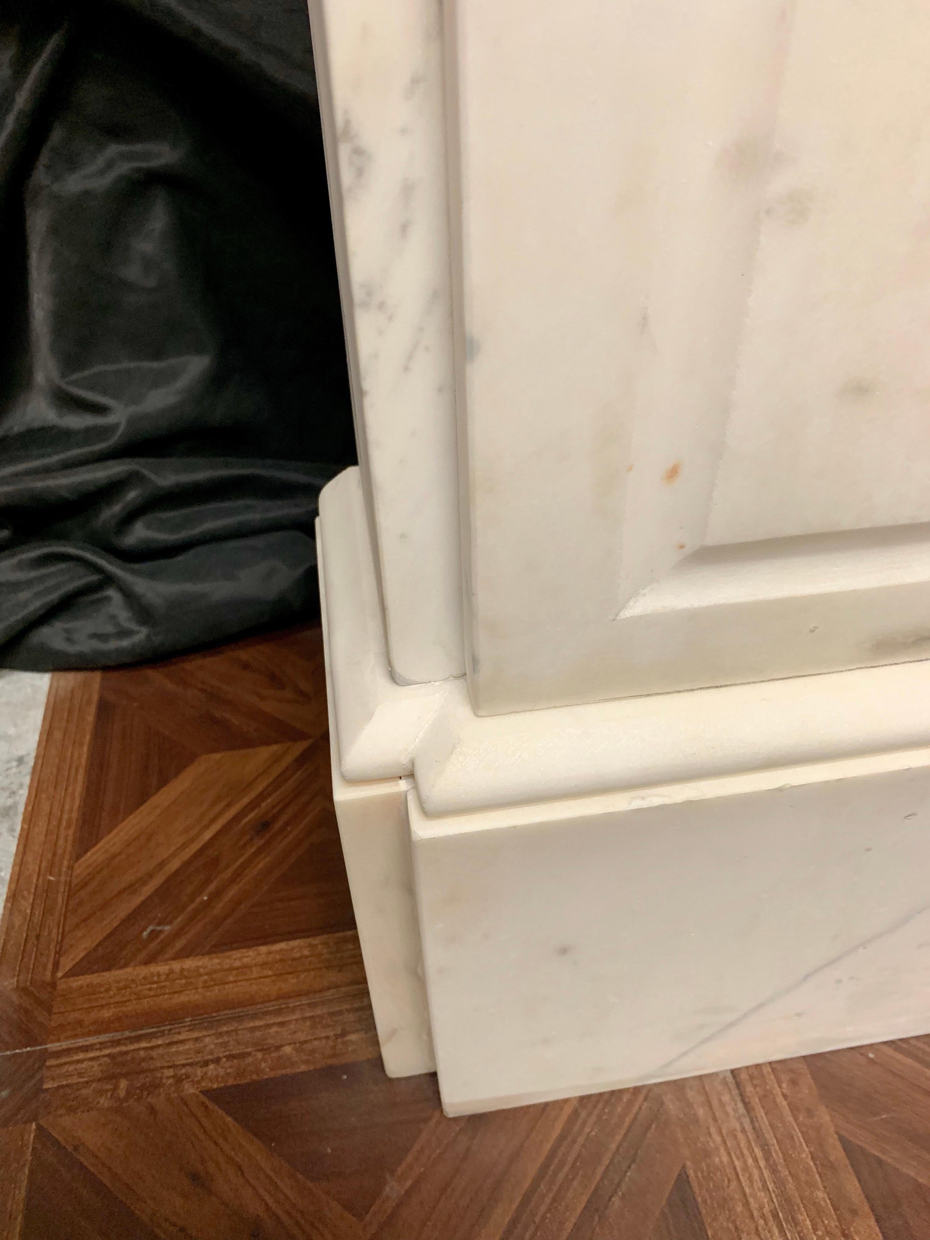 19th Century Mid-Victorian Statuary Marble Arch Fireplace Surround 3