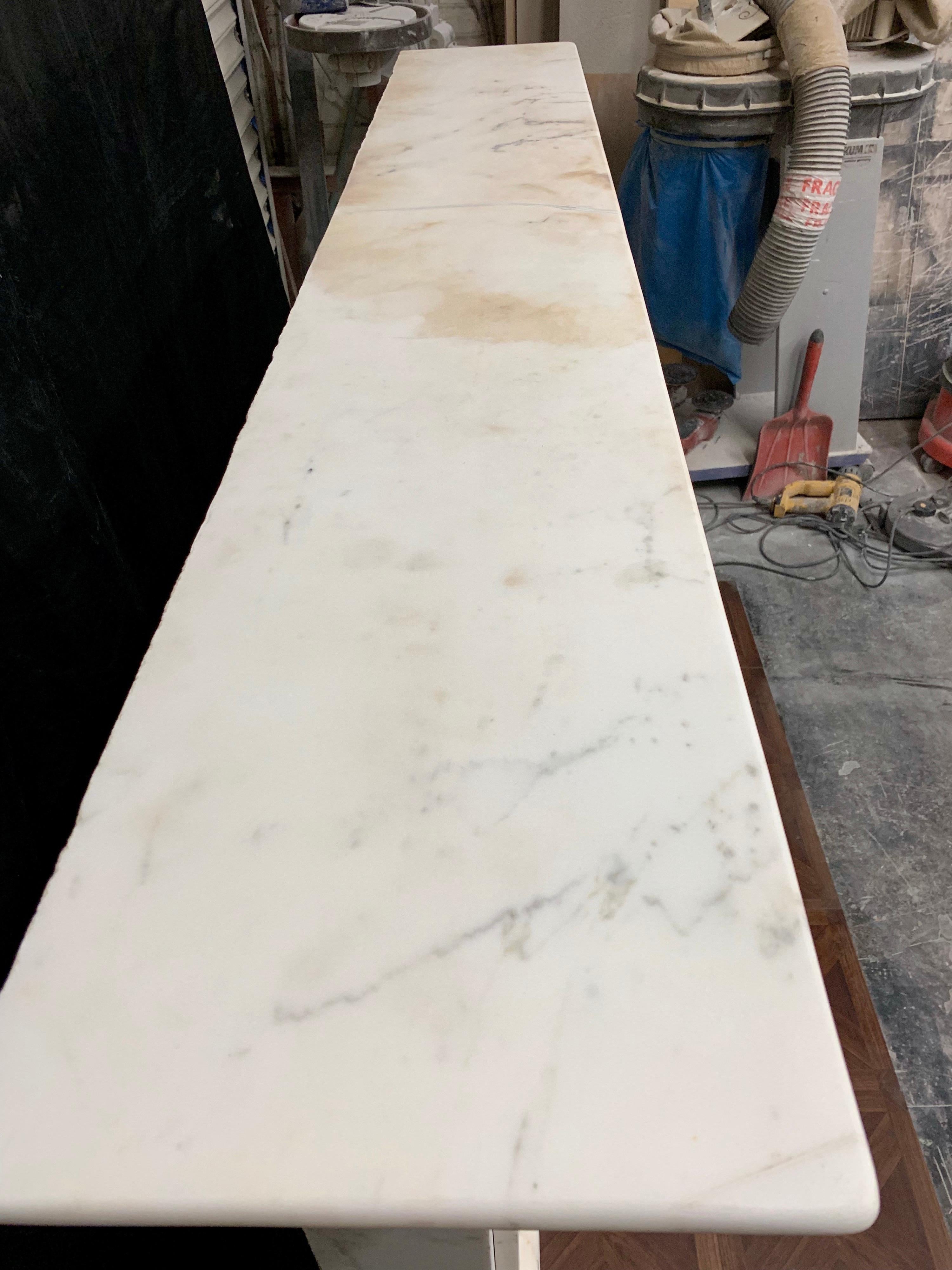 19th Century Mid-Victorian Statuary Marble Arch Fireplace Surround 4