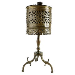 19th Century Middle Eastern Brass Cylindric Brazier with Tripod Base