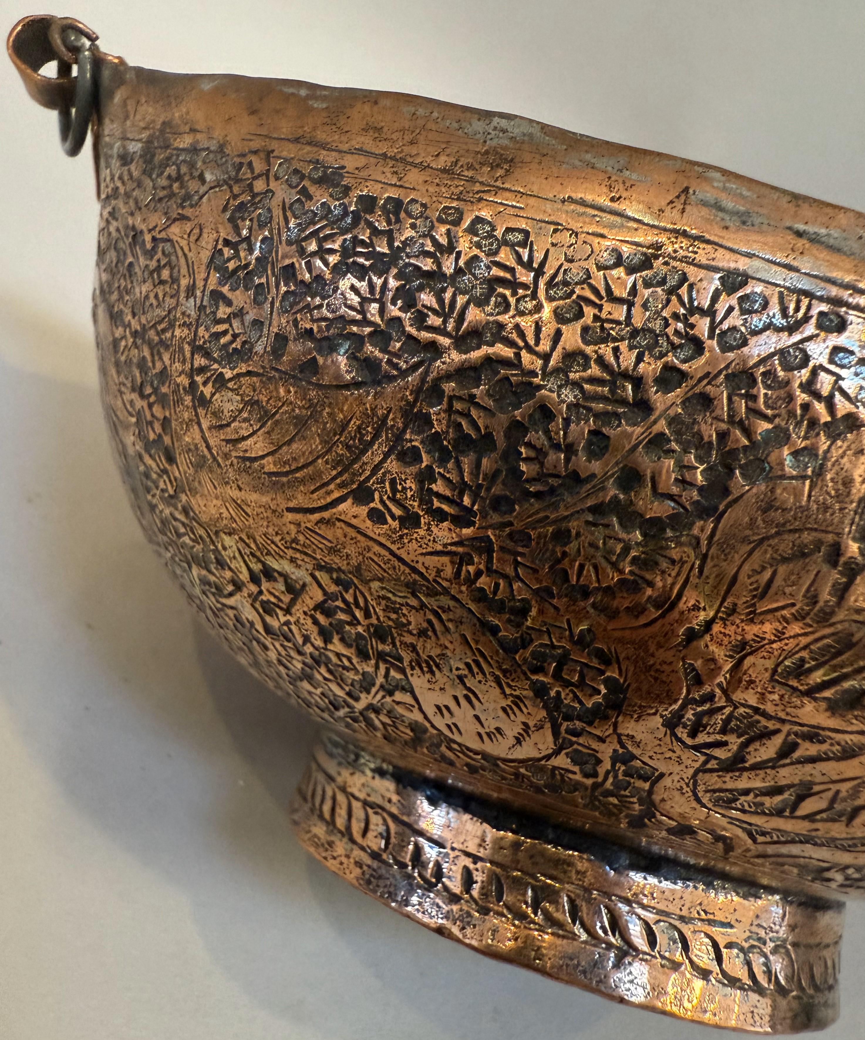 19th Century Middle Eastern Copper and Silver Ve For Sale 3