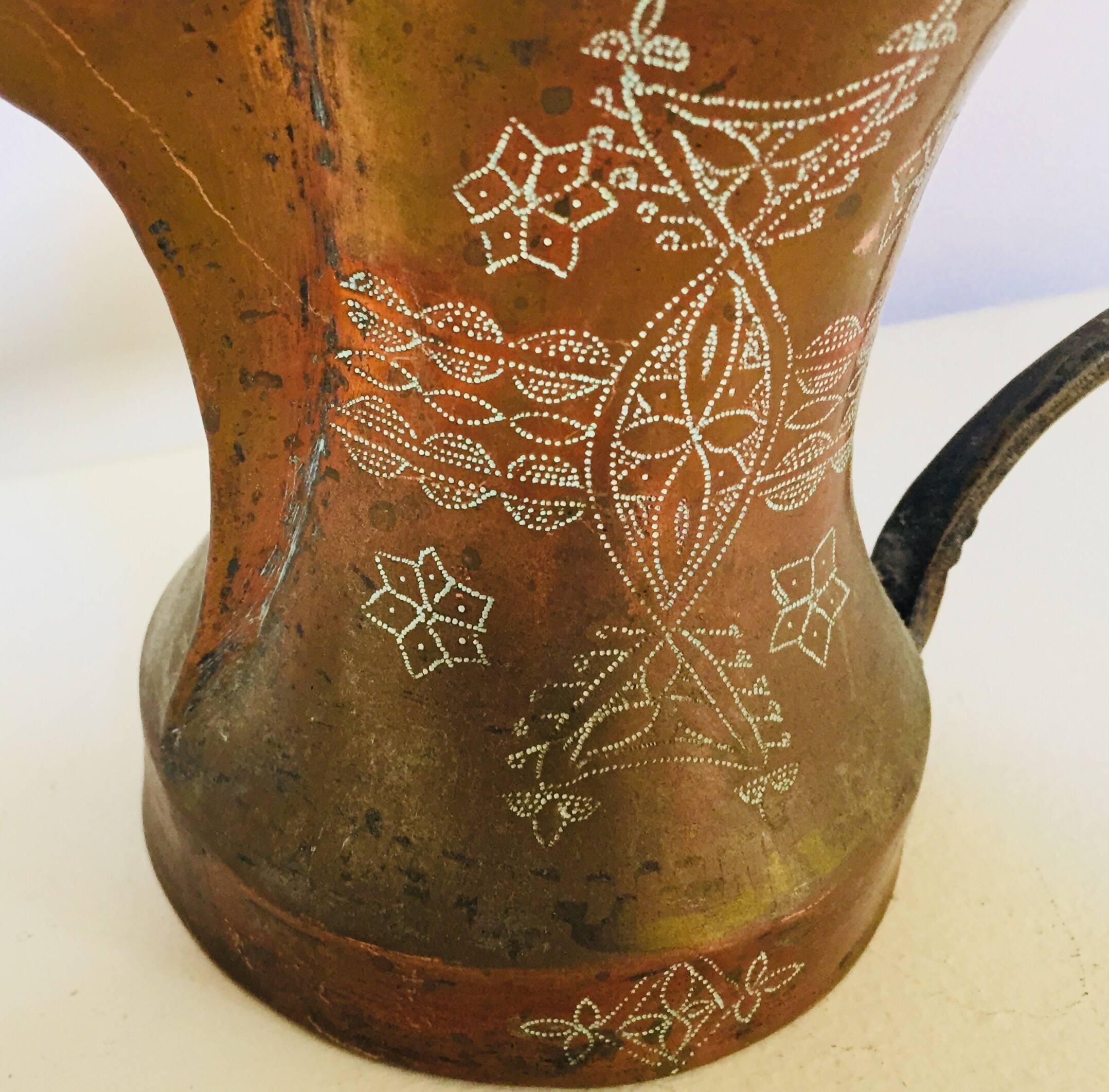 Islamic 19th Century Middle Eastern Dallah Arabic Copper Coffee Pot