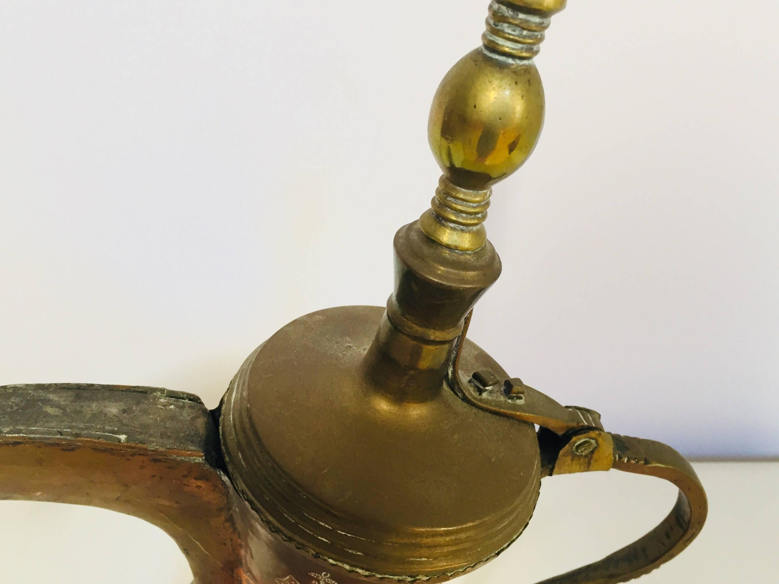 Hand-Crafted 19th Century Middle Eastern Dallah Arabic Copper Coffee Pot