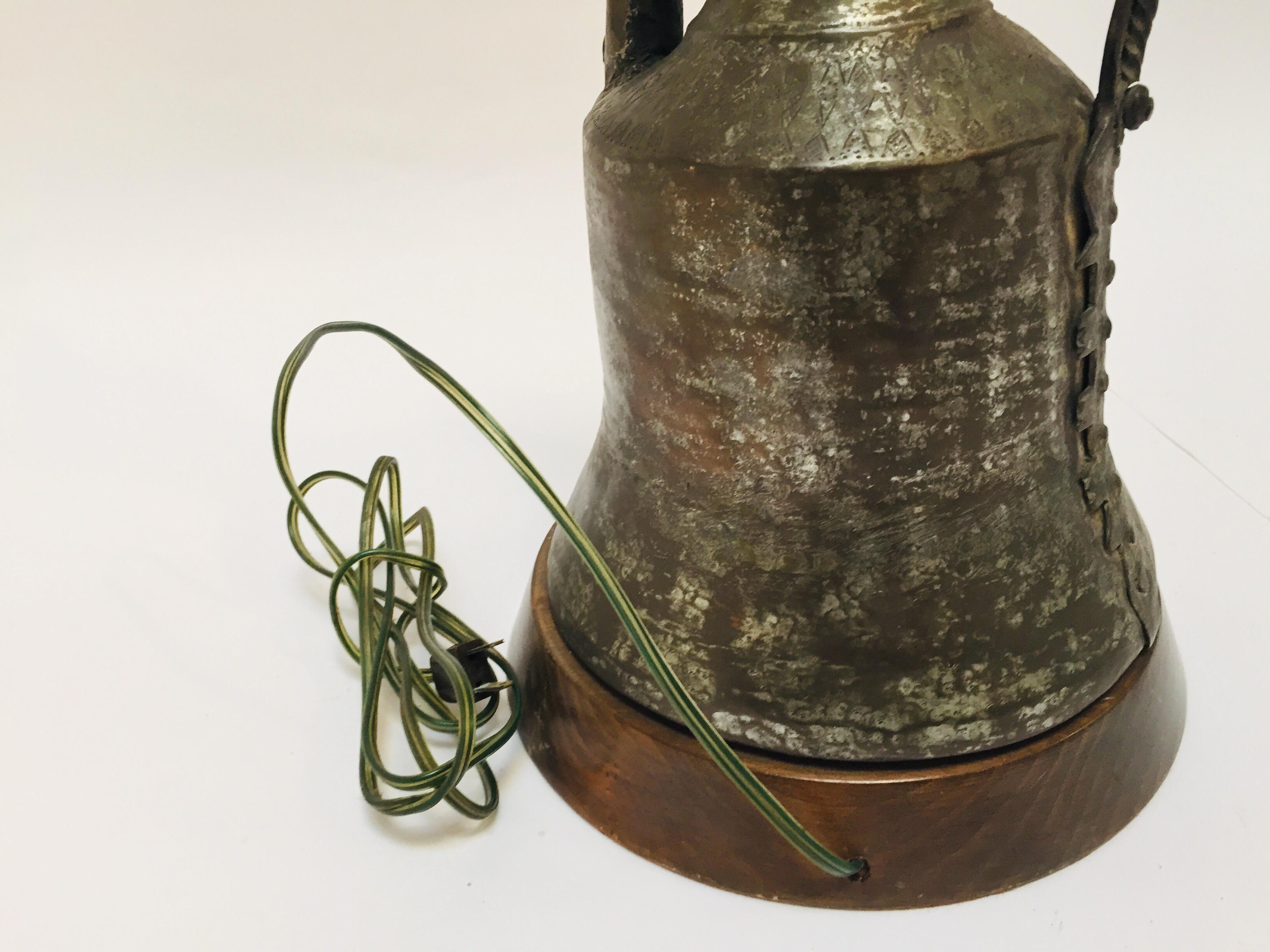 Omani 19th Century Middle Eastern Dallah Arabic Copper Coffee Pot Table Lamp For Sale