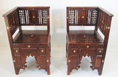 19th Century Middle Eastern Egyptian Moorish Corner Chairs