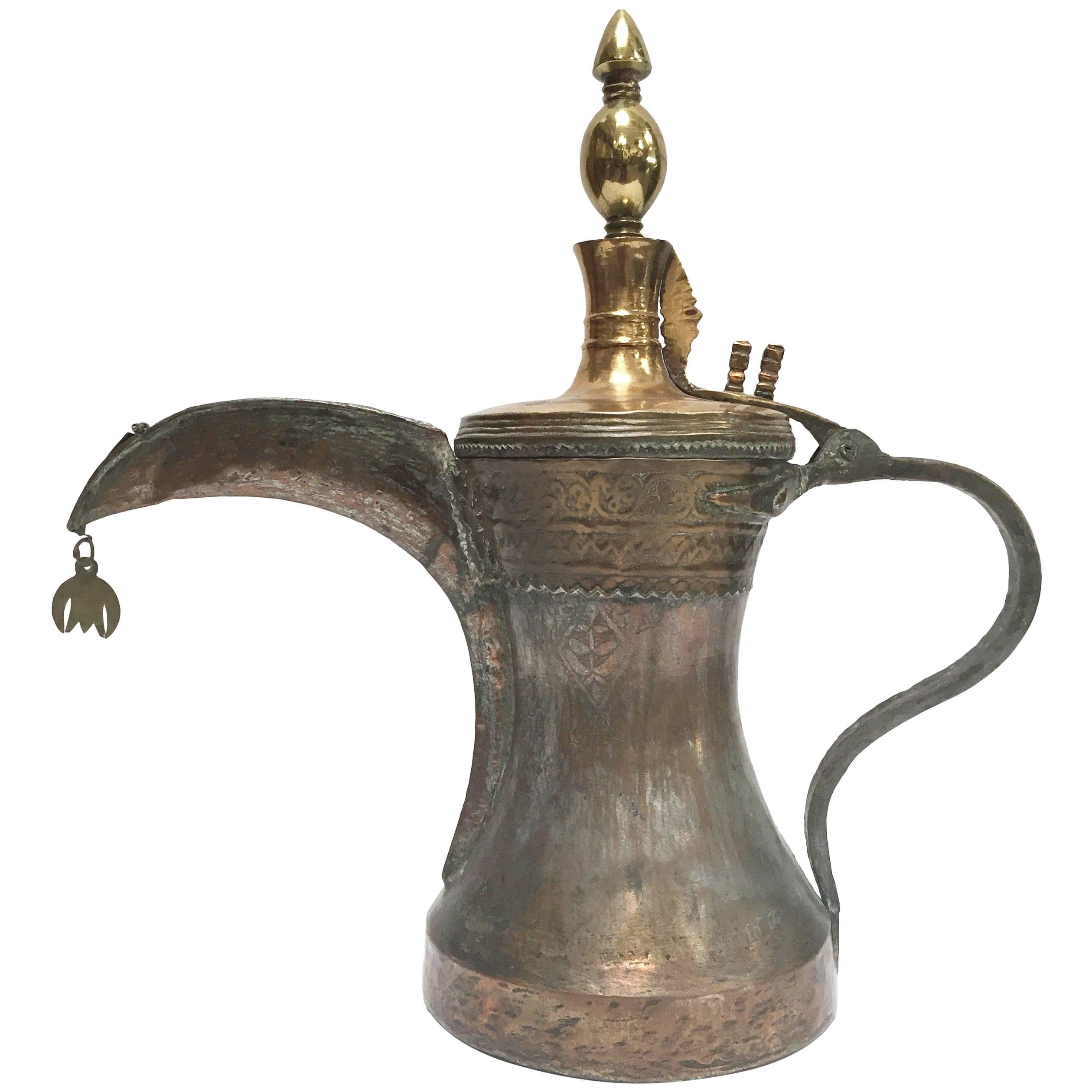 19th Century Middle Eastern Dallah Oversized Arabic Bedouin Copper Coffee Pot