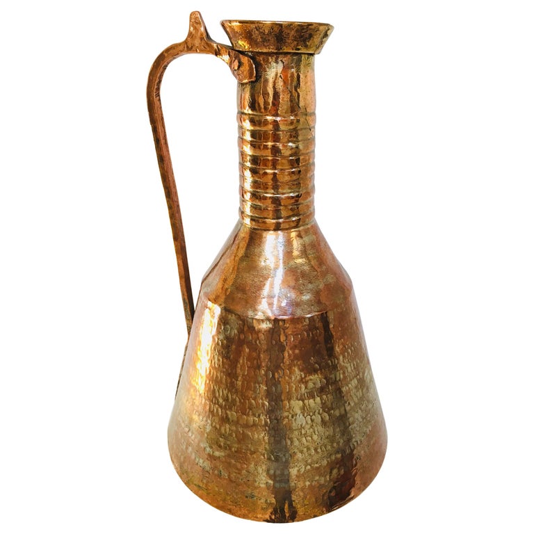 19th Century Middle Eastern Persian Metal Copper Water Jar For Sale at