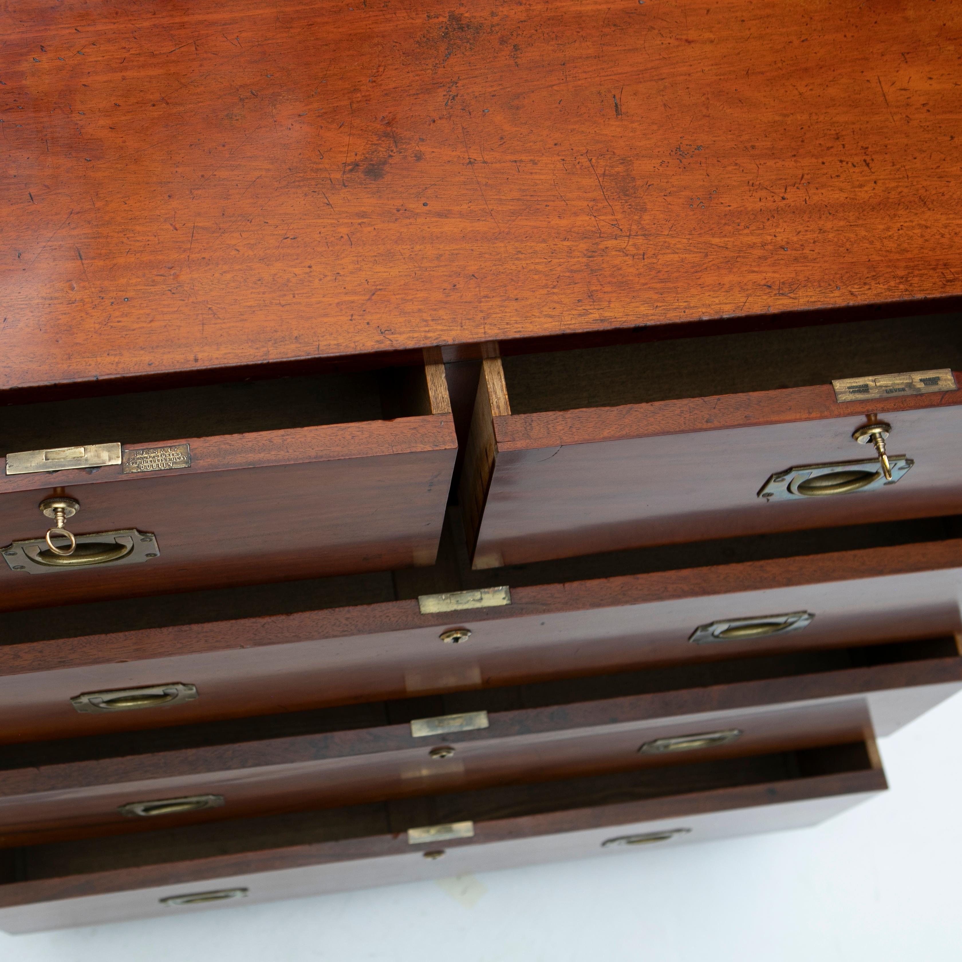 19th Century Mahogany Military Campaign Chest For Sale 2