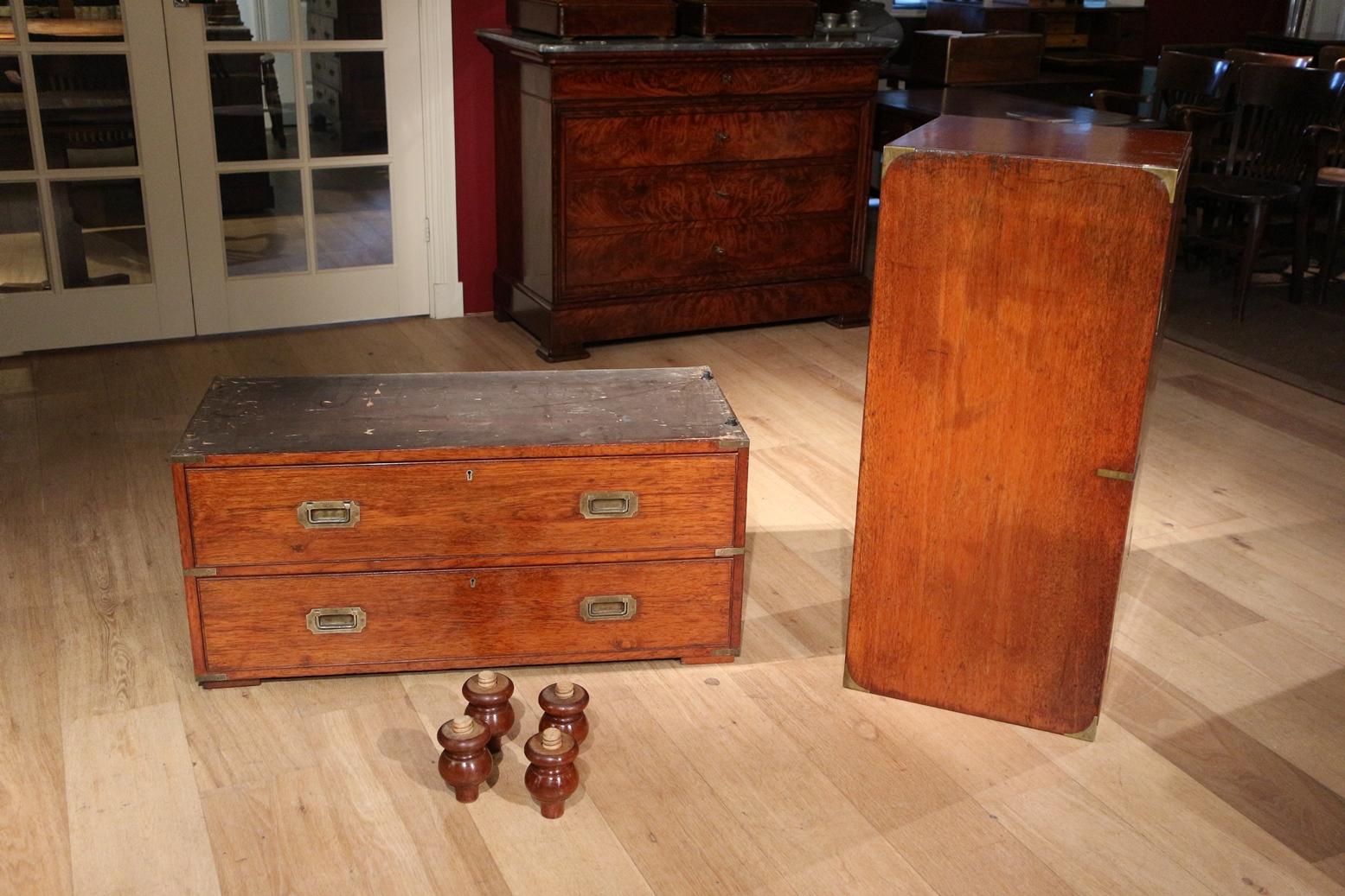 19th Century Military / Campaign Chest of Drawers For Sale 7