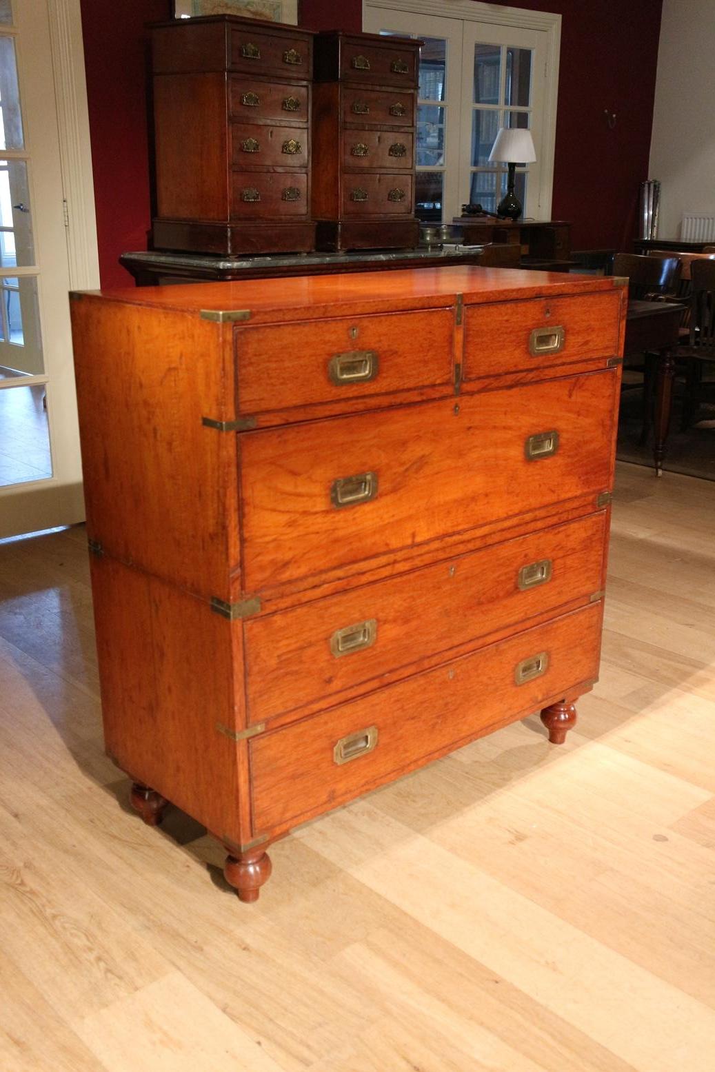 British 19th Century Military / Campaign Chest of Drawers For Sale