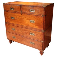 Antique 19th Century Military / Campaign Chest of Drawers