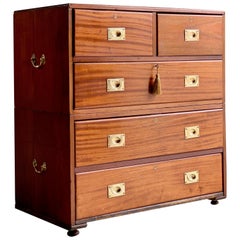 19th Century Military Campaign Chest of Drawers in Teak circa 1870 No 23