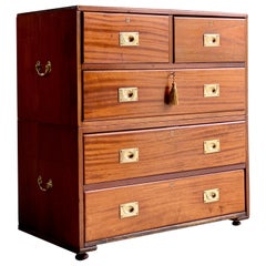 19th Century Military Campaign Chest of Drawers in Teak circa 1870 No 23