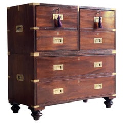 19th Century Military Campaign Chest of Drawers Teak circa 1850 Number 88