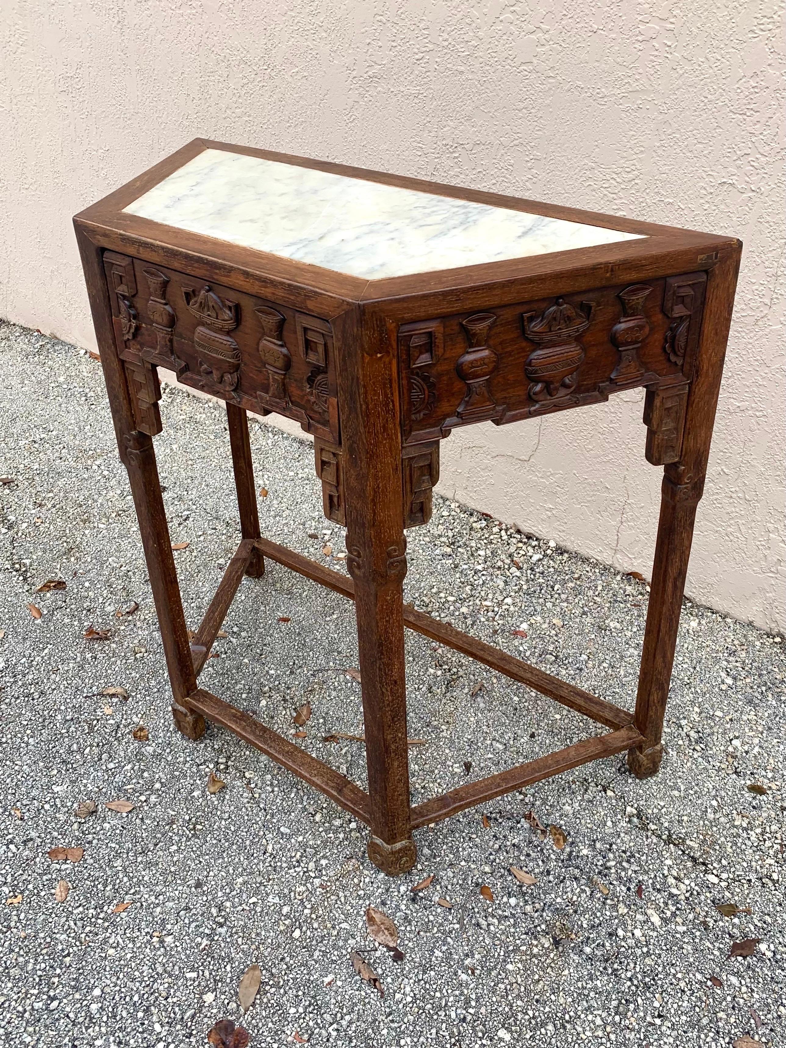 Qing 19th Century Ming Style Hard Wood Chinese Console Table For Sale