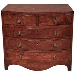 Antique 19th Century Miniature Bow Fronted Chest of Drawers