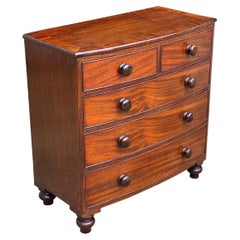 Antique 19th Century Miniature Bow Fronted Chest of Drawers