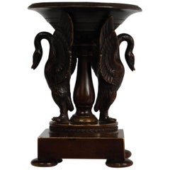 bird incense burner 19th Century Miniature Bronze Incense Burner with Heron Birds on Square Base