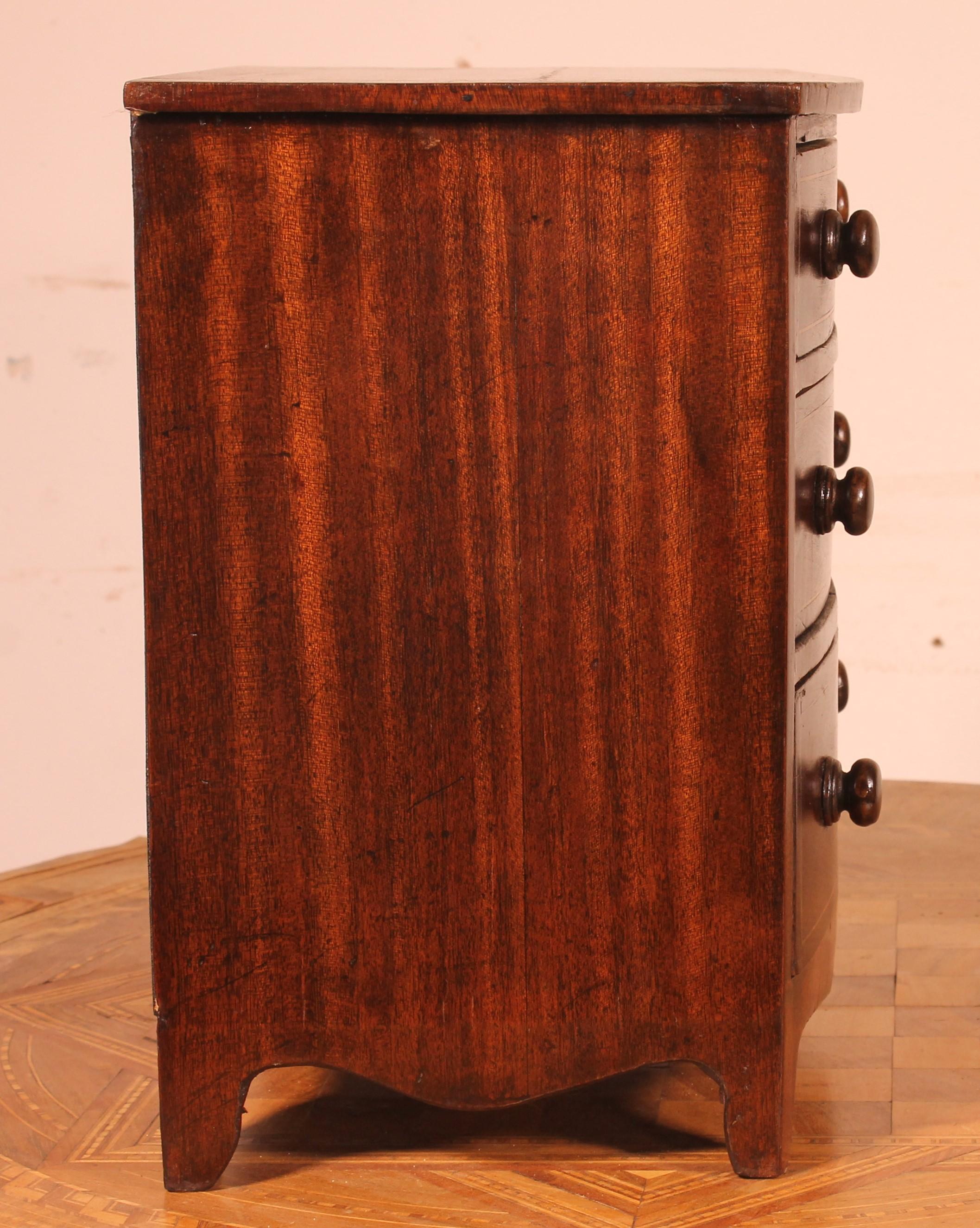 Mahogany 19th Century Miniature Chest of Drawers For Sale