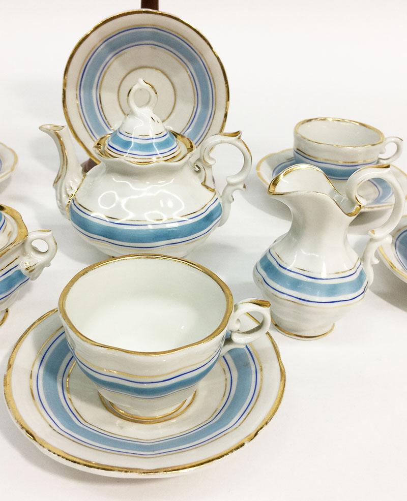 German 19th Century Miniature Childs Porcelain Tea Service For Sale