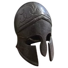 Antique 19th-Century Miniature Greek Helmet in Bronze
