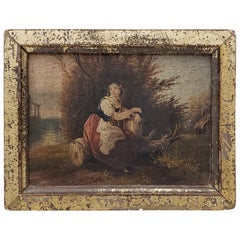 19th Century Miniature Italian Masterpiece Oil Painting