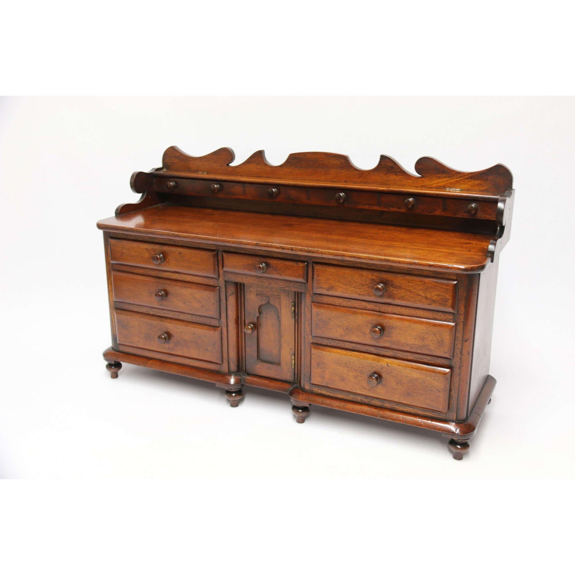 19th century miniature mahogany dresser base, circa 1850 For Sale 5