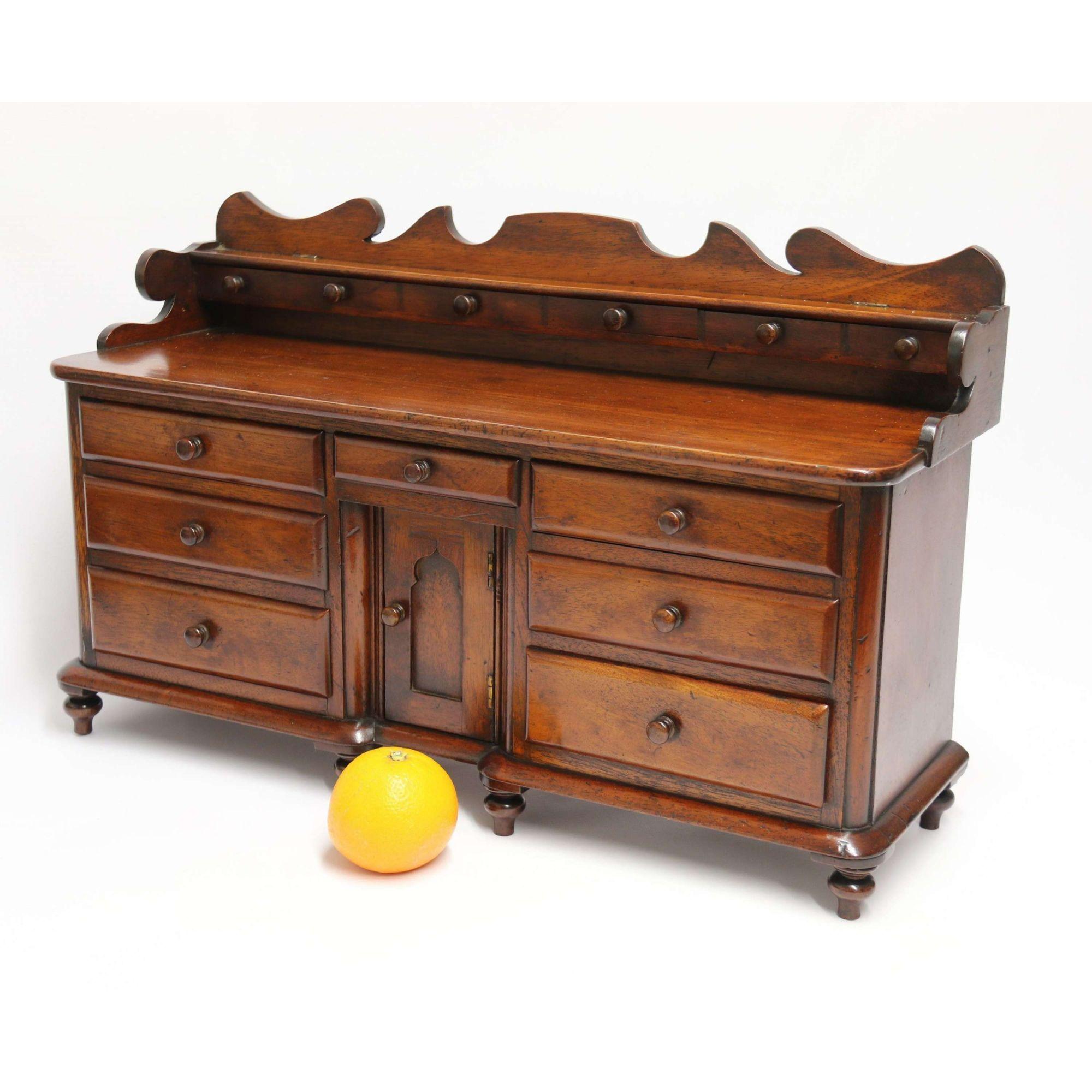 Mahogany 19th century miniature mahogany dresser base, circa 1850 For Sale