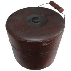 Antique 19th Century Miniature Original Red Shaker Bucket