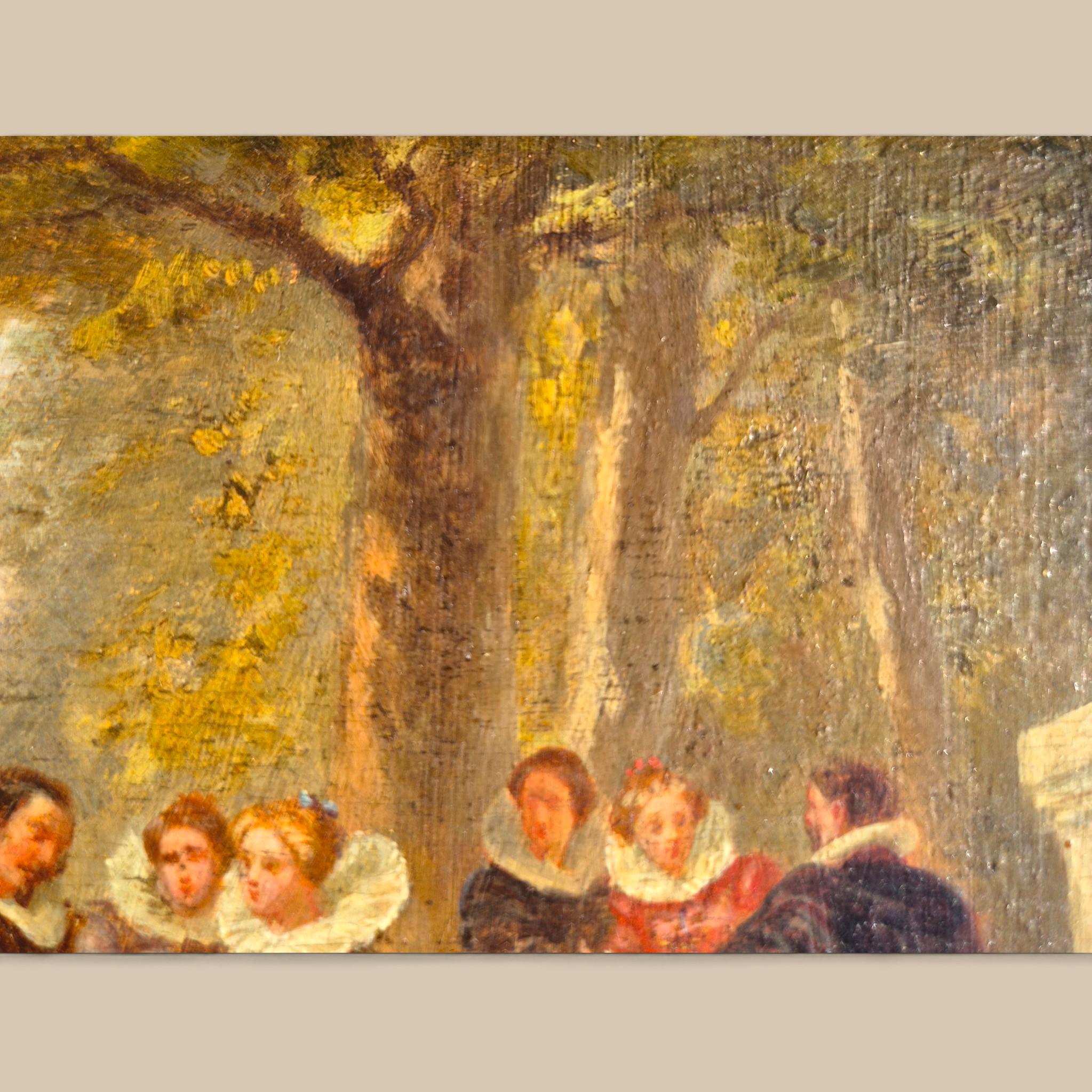 19th-Century Miniature Painting Signed P. Faure, Oil on Panel in a Gilded frame im Angebot 5