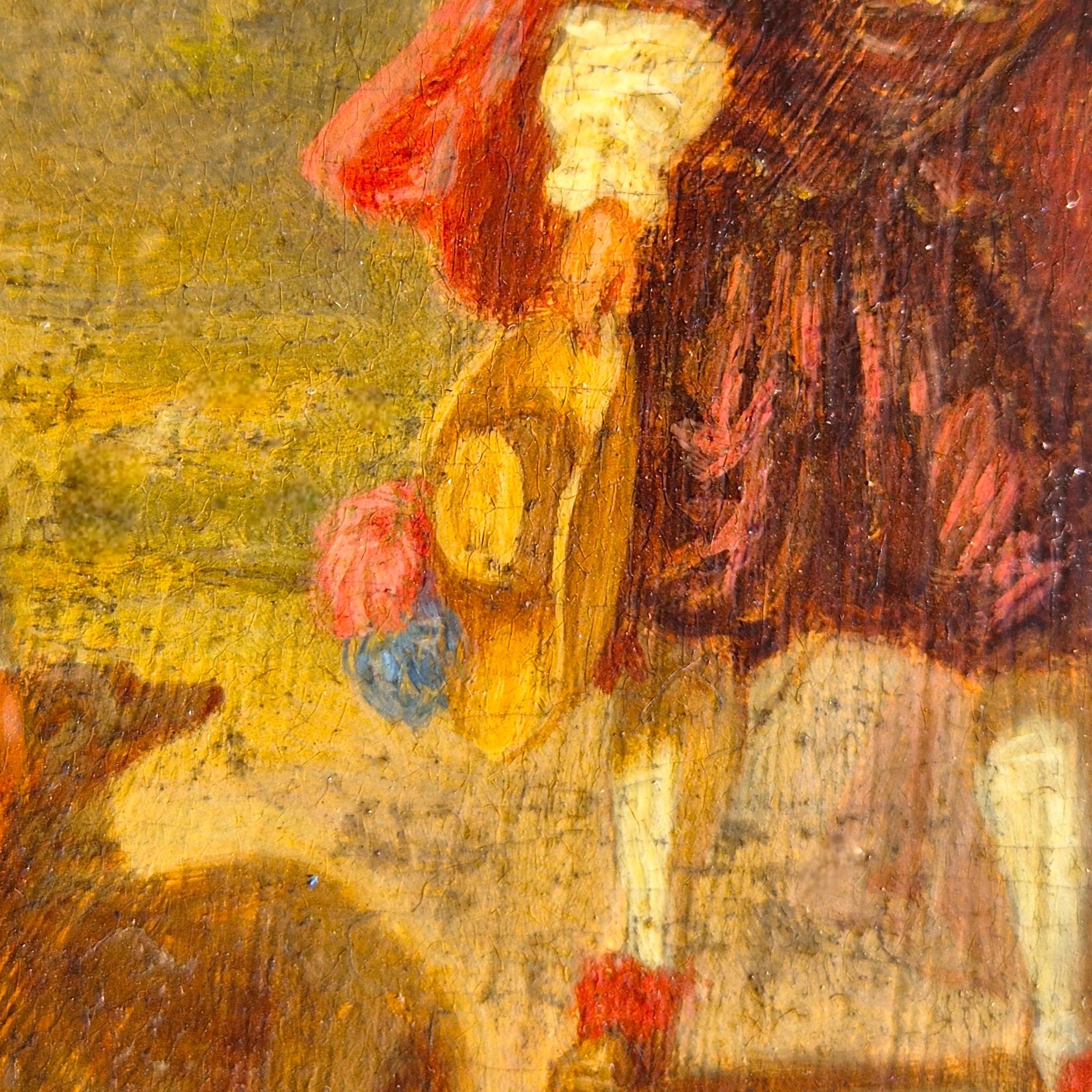 19th-Century Miniature Painting Signed P. Faure, Oil on Panel in a Gilded frame im Angebot 6