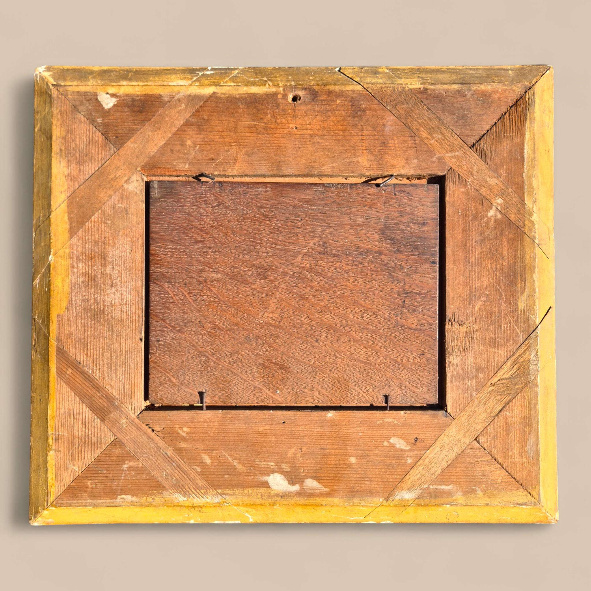 19th-Century Miniature Painting Signed P. Faure, Oil on Panel in a Gilded frame im Angebot 9