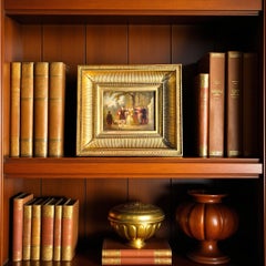 19th-Century Miniature Painting Signed P. Faure, Oil on Panel in a Gilded frame