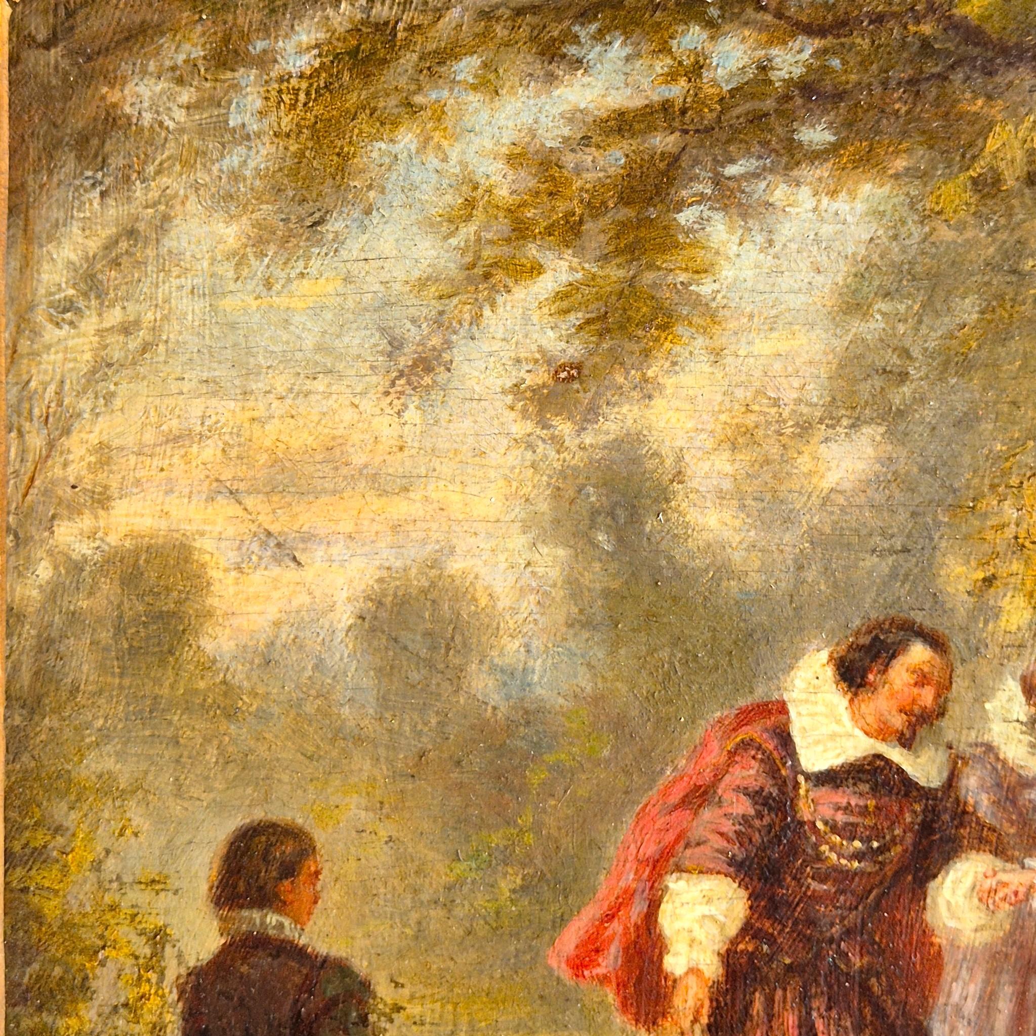 19th-Century Miniature Painting Signed P. Faure, Oil on Panel in a Gilded frame im Angebot 2