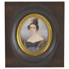 19th Century Miniature Portrait of an Elegant Lady
