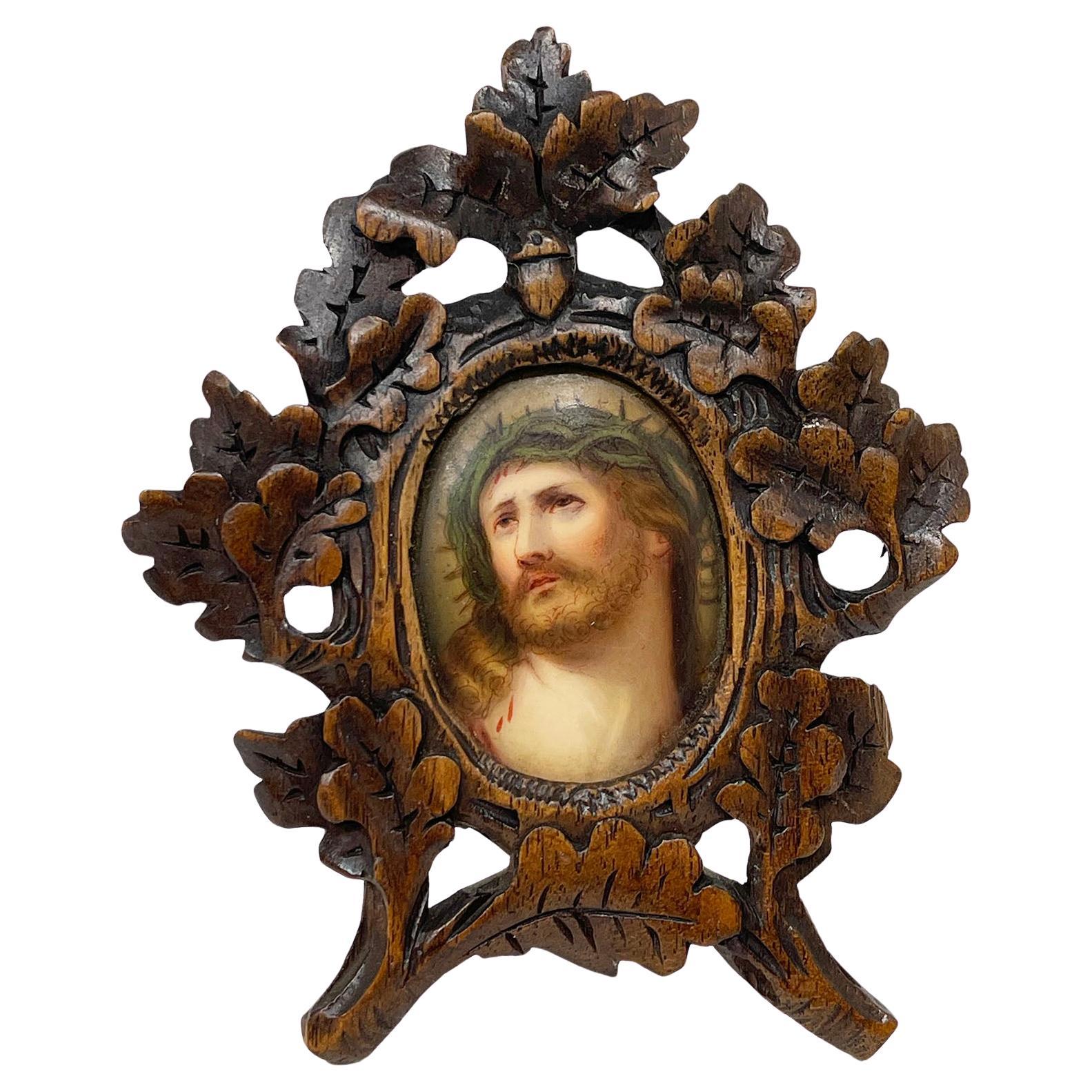 Portrait miniature de Jésus-Christ du XIXe siècle, Allemagne