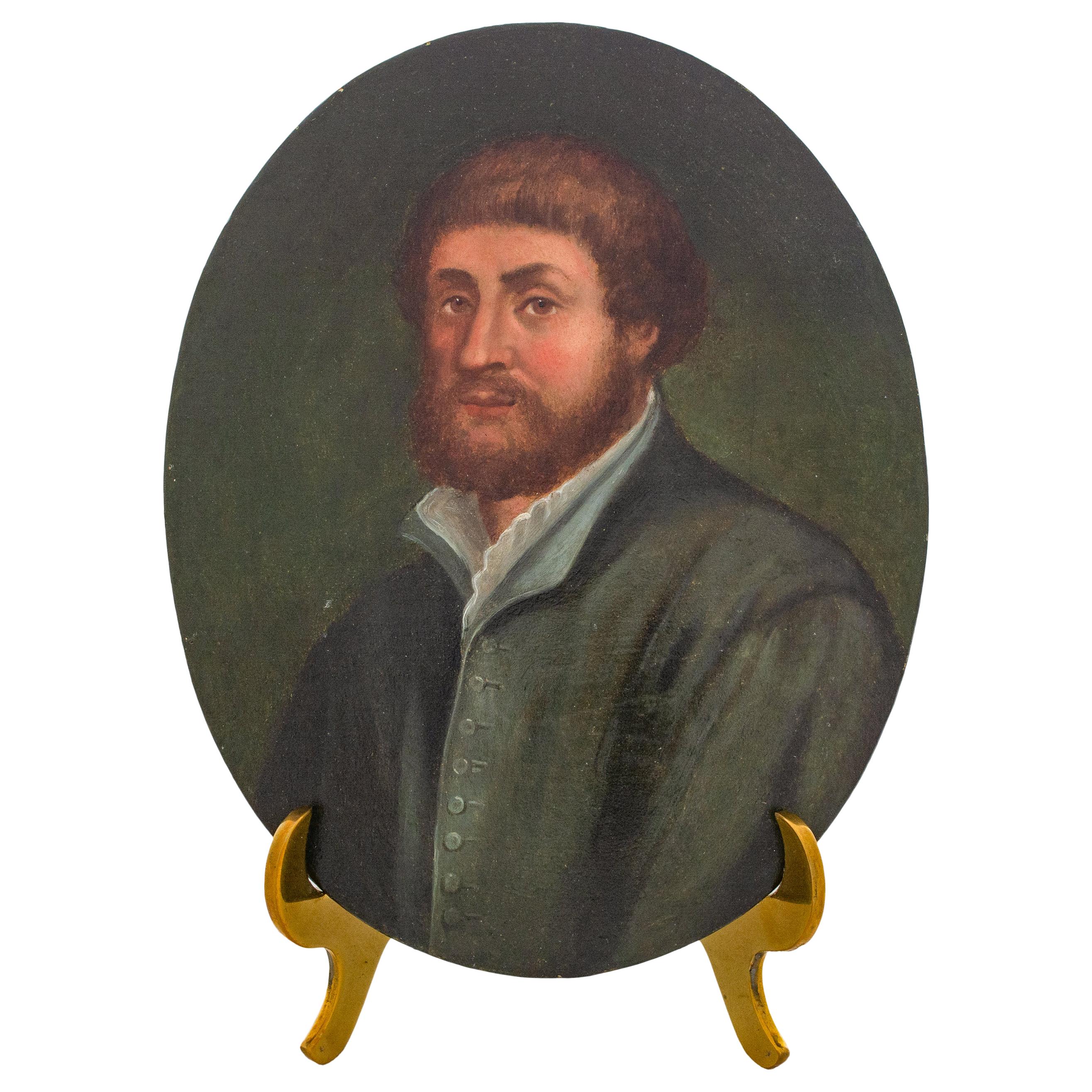 Retrato en miniatura sobre hueso del siglo XIX