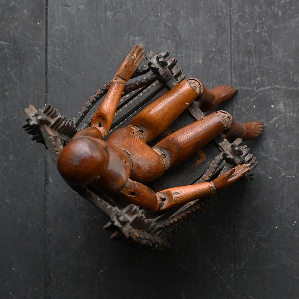 19th century miniature tramp art chair model For Sale 6