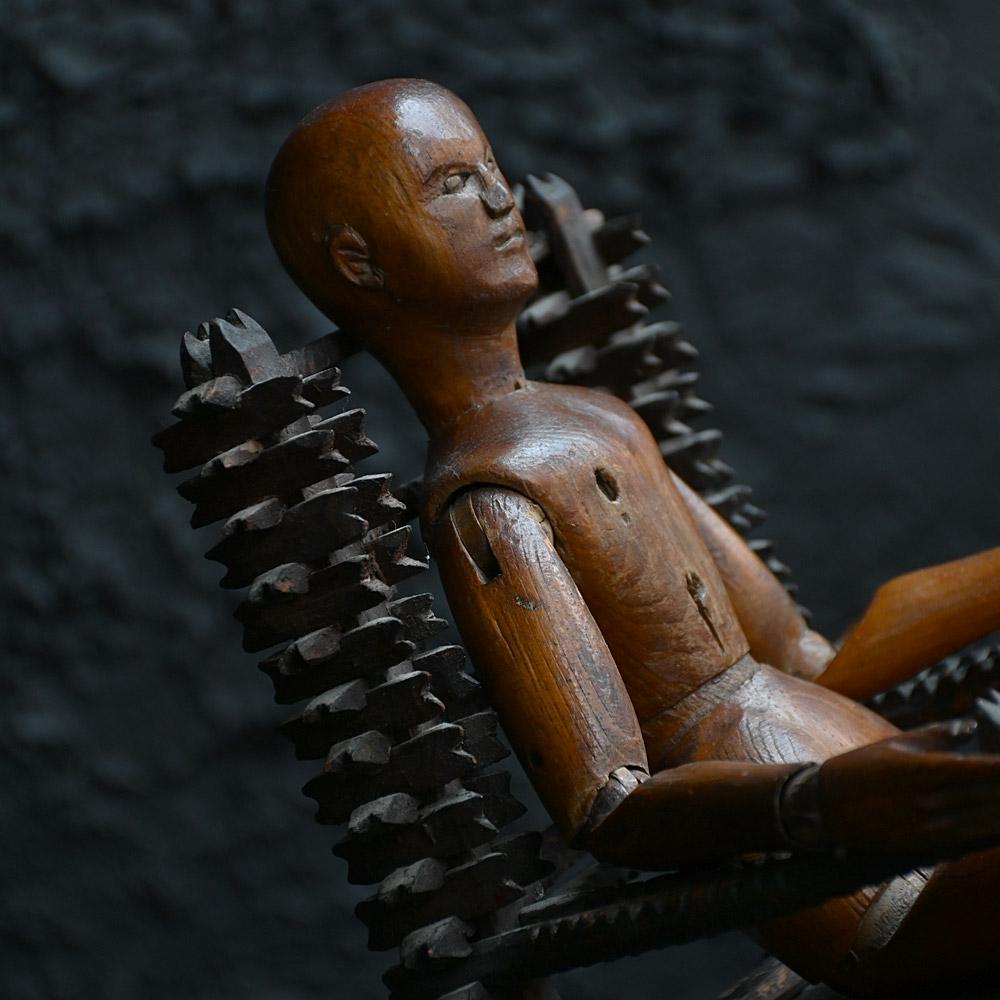 American 19th century miniature tramp art chair model For Sale