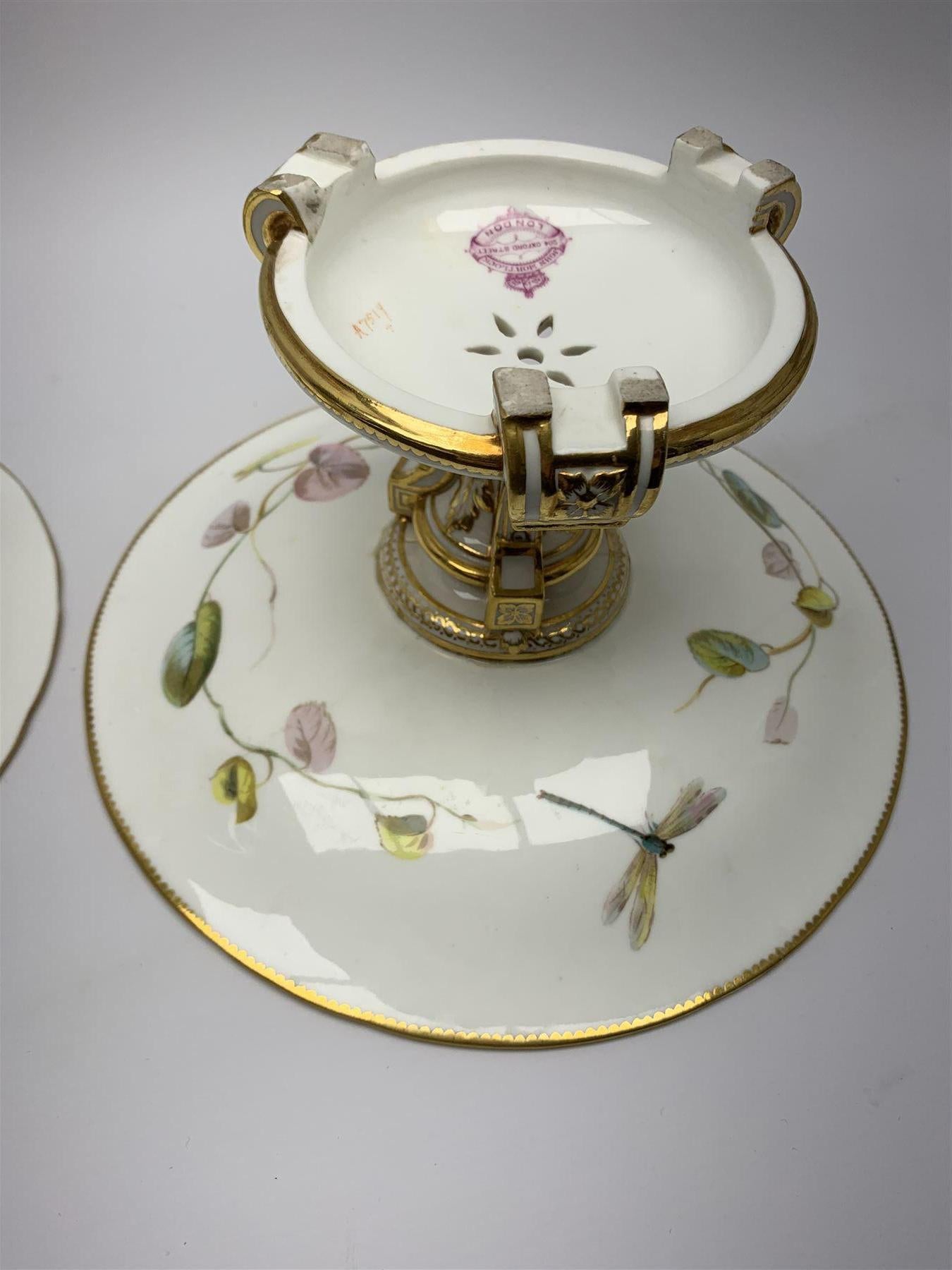 19th Century Minton Bird and Insect Dessert Service 17 Pieces For Sale 5