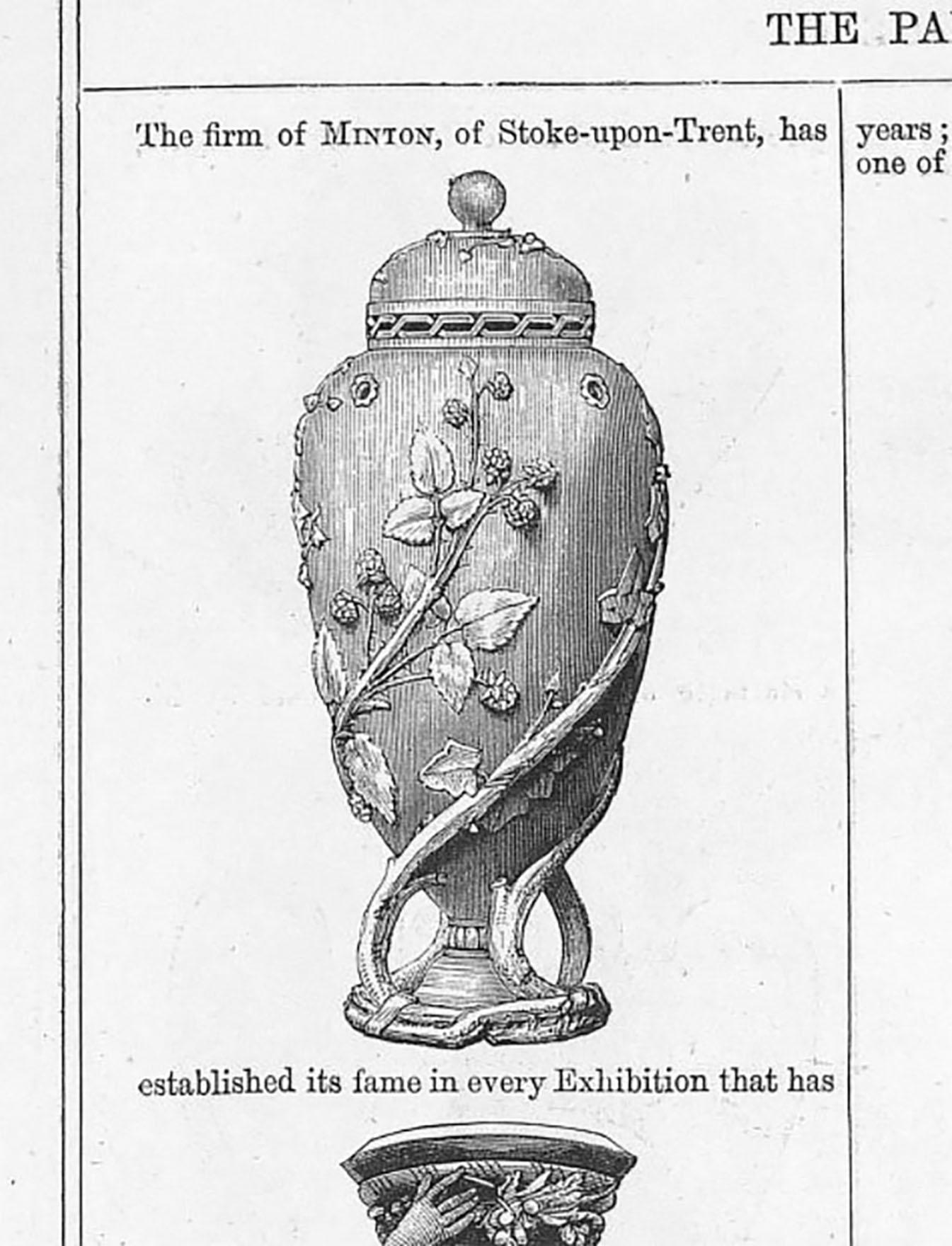 19th Century Minton Celadon Pate Sur Pate Vase 2