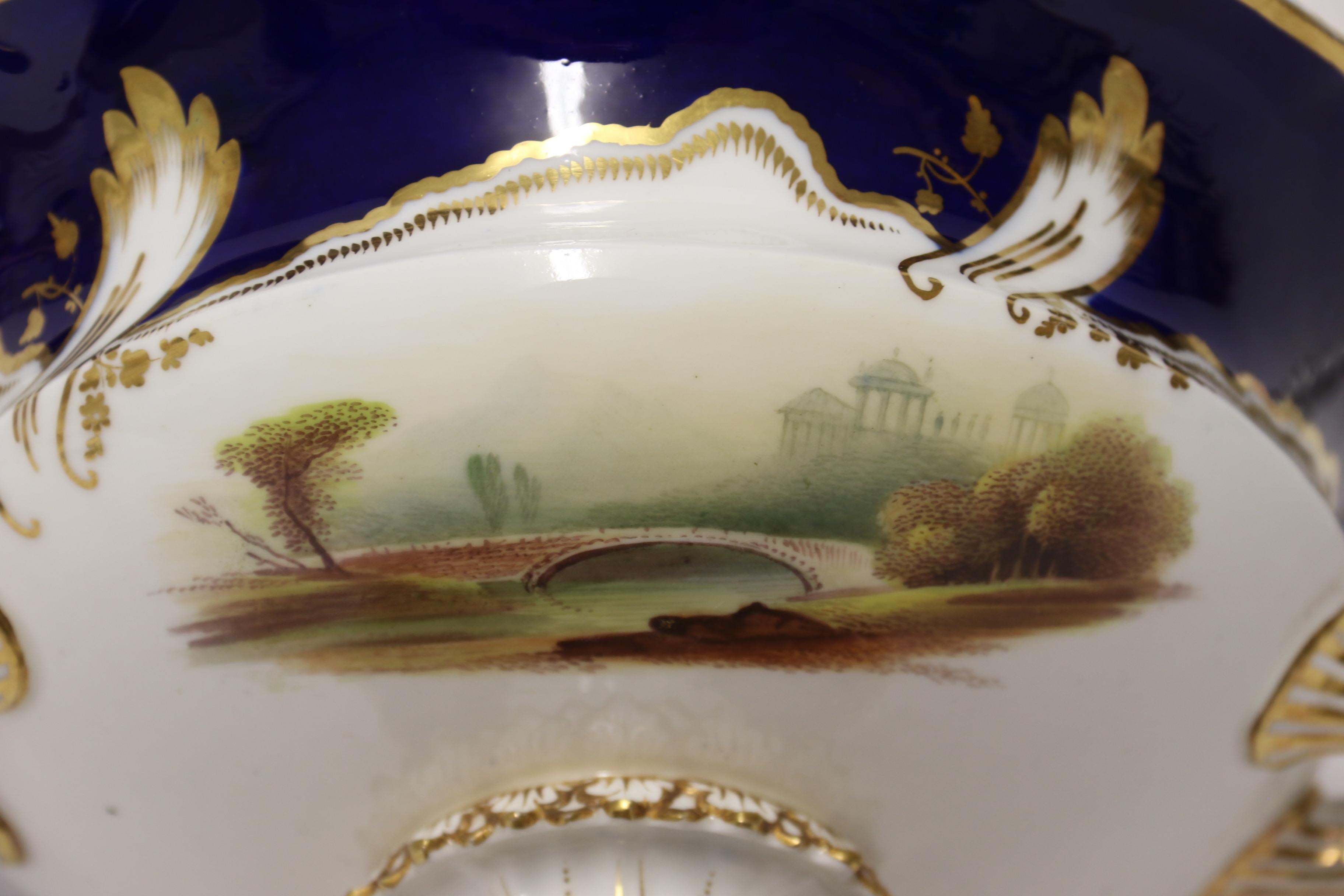 19th century Minton dessert cream tureen with stand, hand painted, English 1840 For Sale 3
