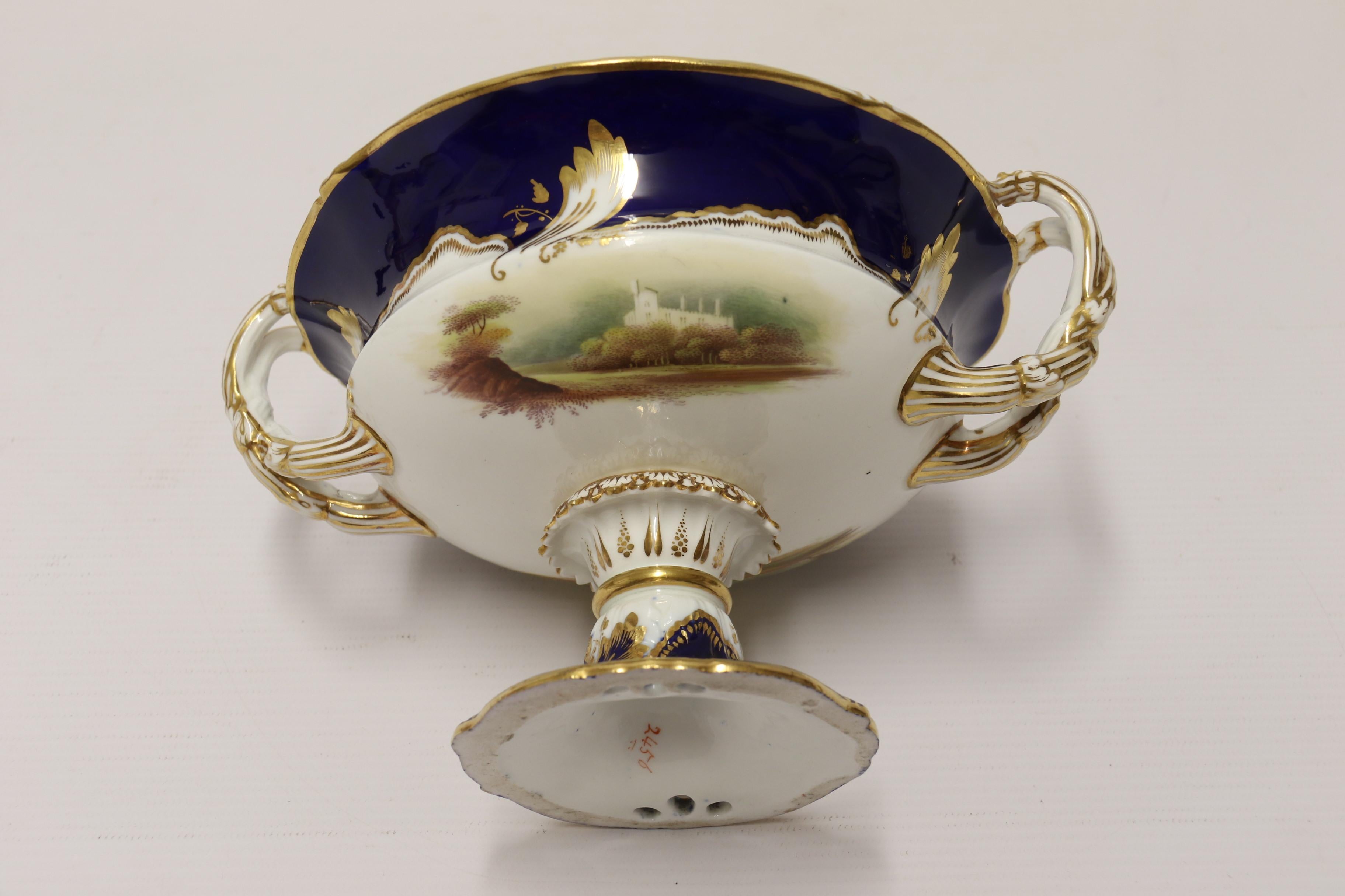 19th century Minton dessert cream tureen with stand, hand painted, English 1840 For Sale 9