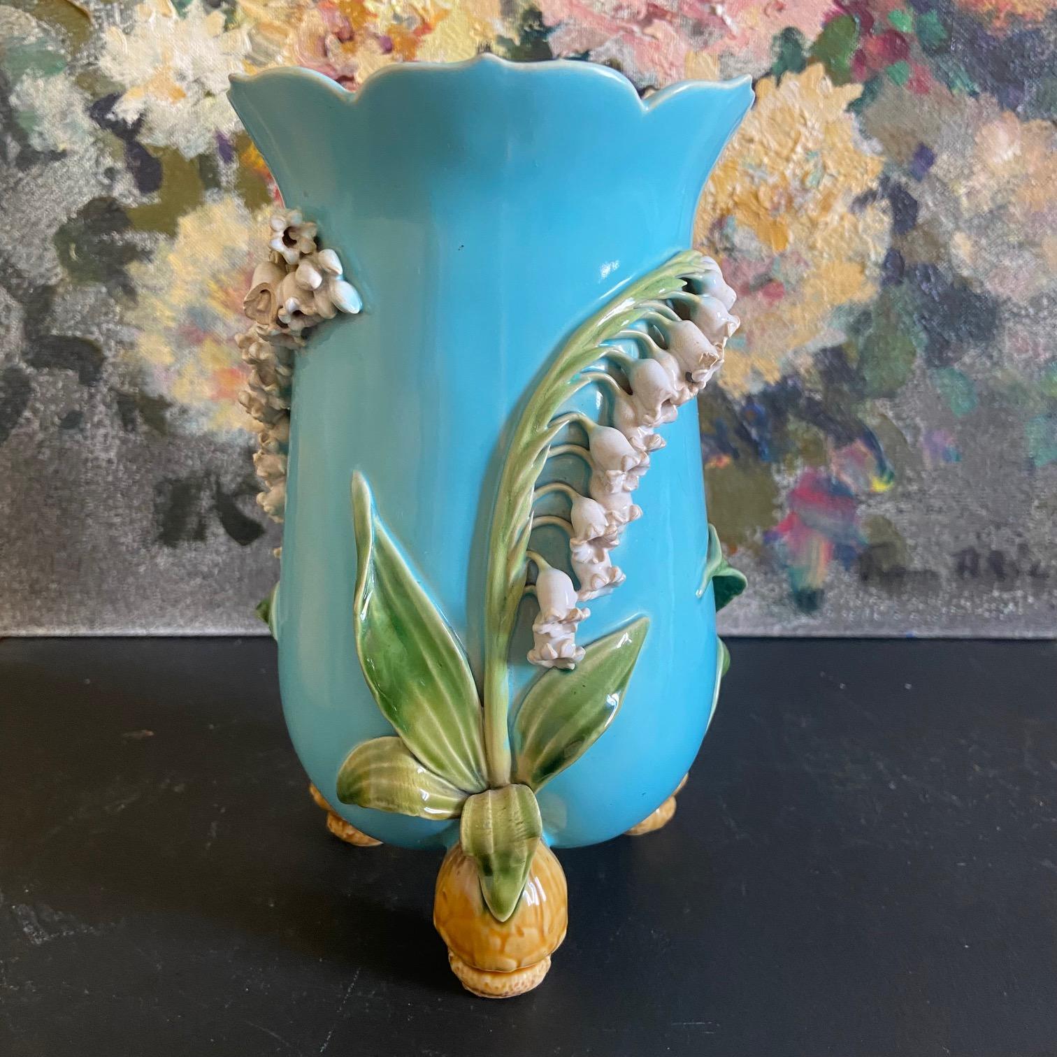 Smaltato Vaso in maiolica di Minton del XIX secolo 