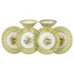 19th Century Minton Ornithological Porcelain Dessert