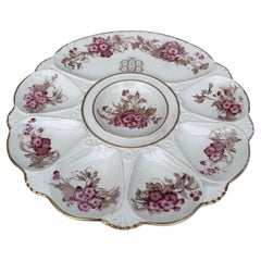 19th Century Minton Pink Flowers Oyster Plate