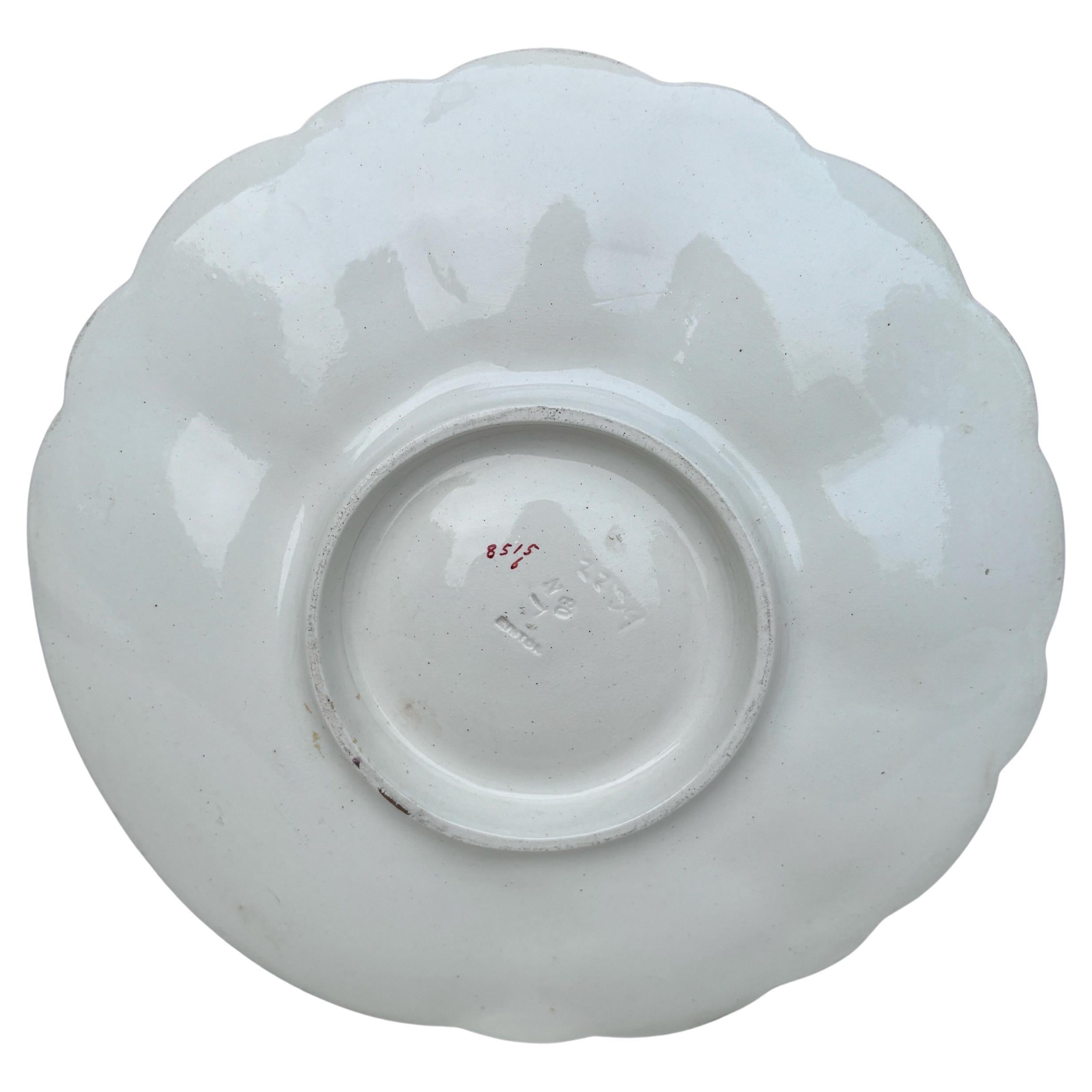 Anglais Assiette à huîtres Minton rose du 19ème siècle en vente