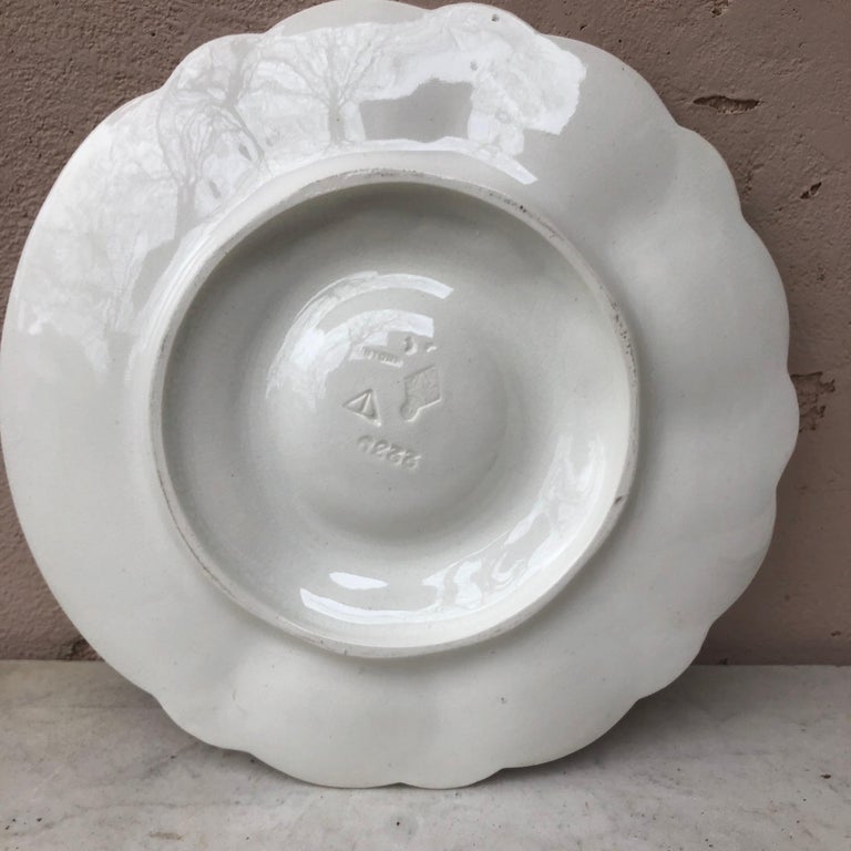 Victorian 19th Century Minton White Majolica Oyster Plate For Sale